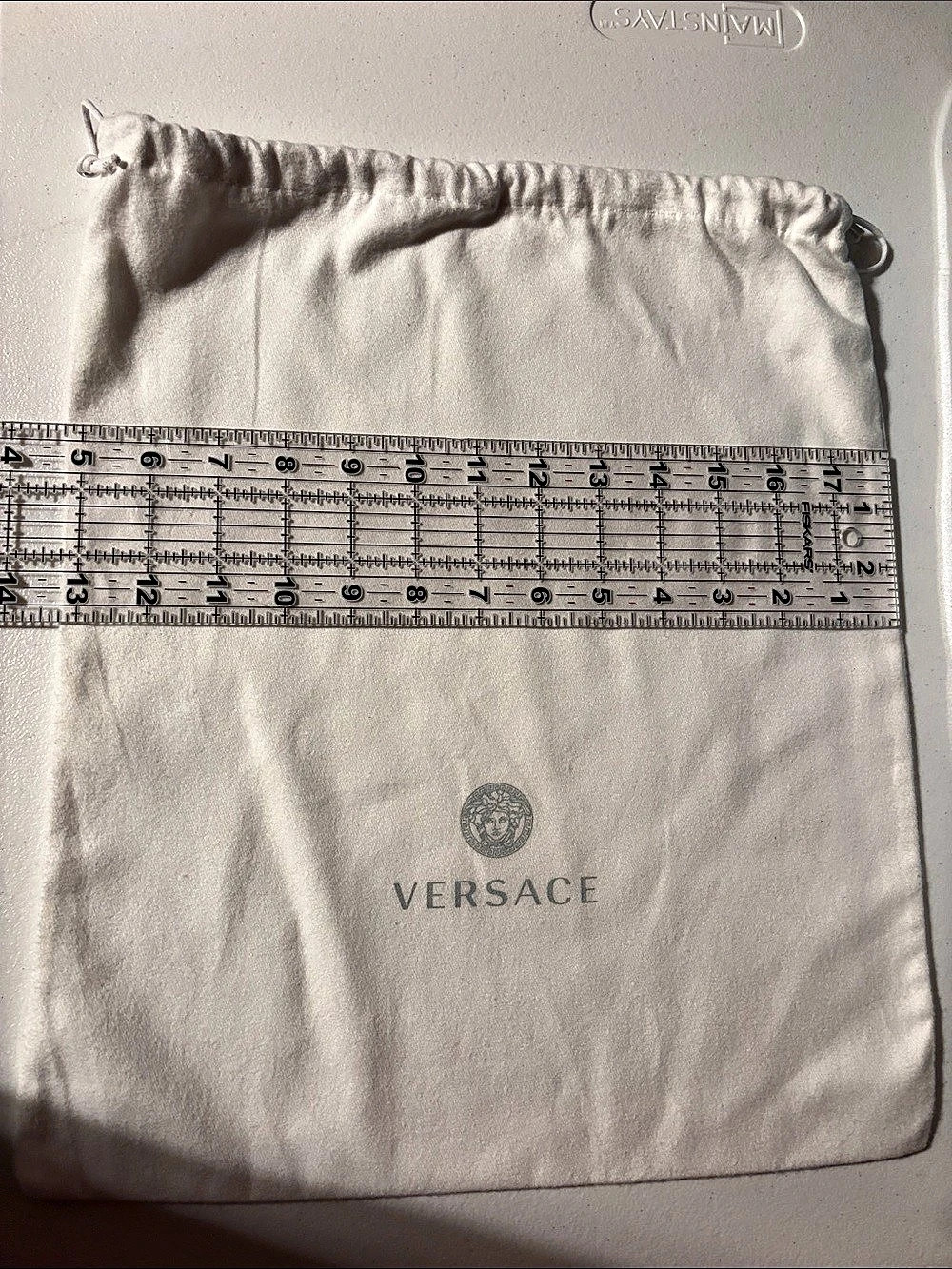 Versace White Drawstring Cosmetic Pouch
